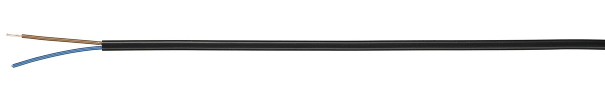 Tdf Apparate-Kabel flach 2x1.00 LN sw - RAL9005 H05VVH2-F 300/500V HD 308 S2