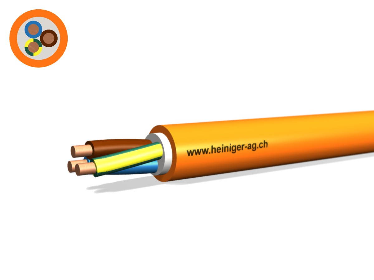 Câble de sécurité FE180 E90 3x6 LNPE - PYROFIL san-hal non propag. de flamme or