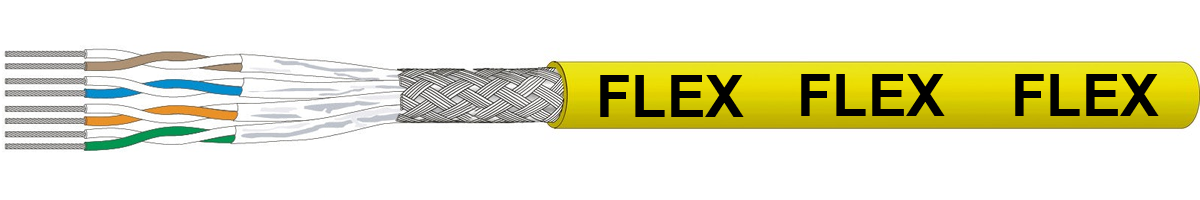 CU 7702 flex TC S/FTP 4x2x0.13 jaune - 4P FRNC/LSOH 862MHz Cat.7, Dca