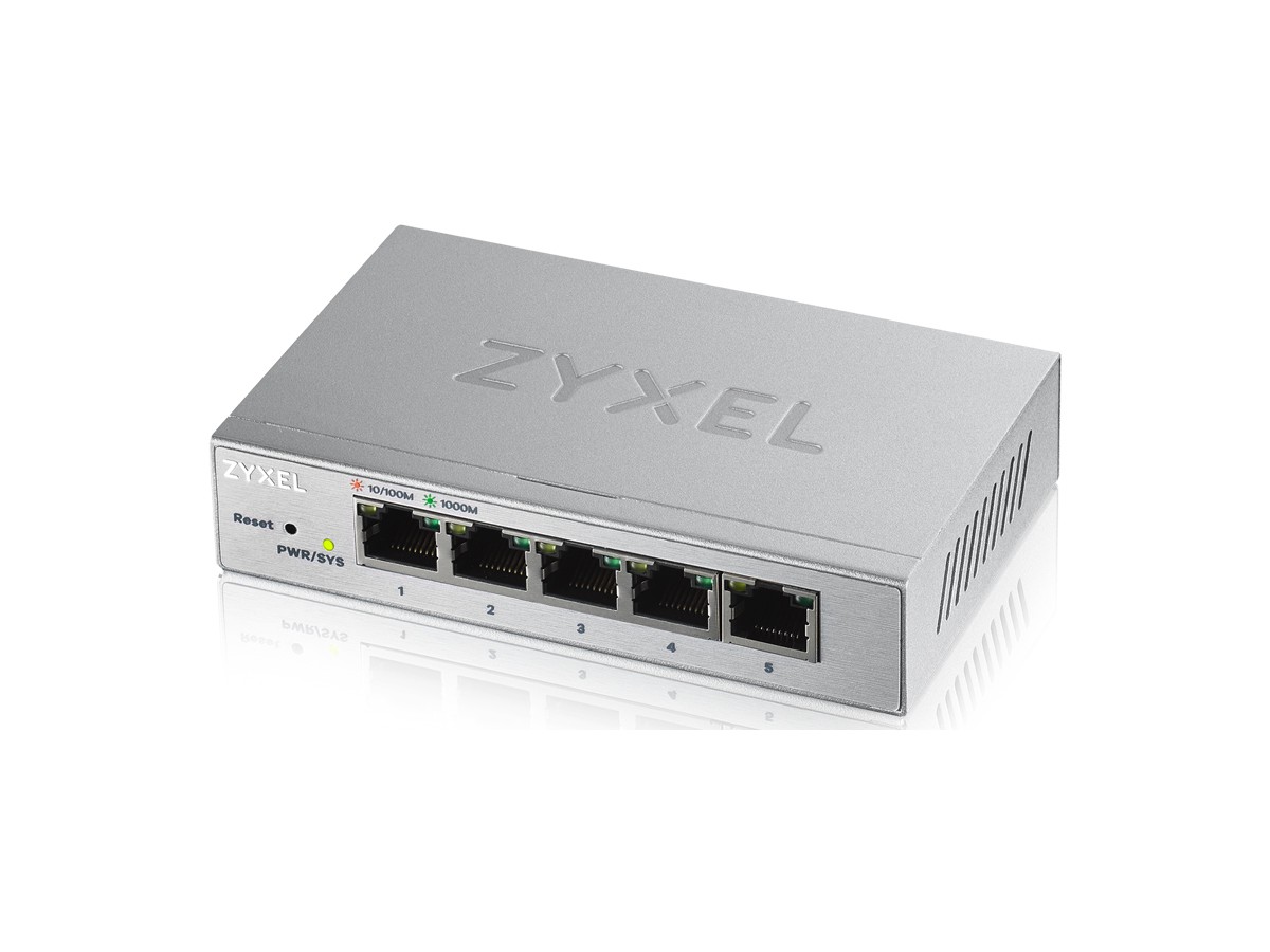 Zyxel GS1200-5, IPTV Switch, Web-managed - 4x 10/100/1000T, 1x 1GB Uplink RJ45