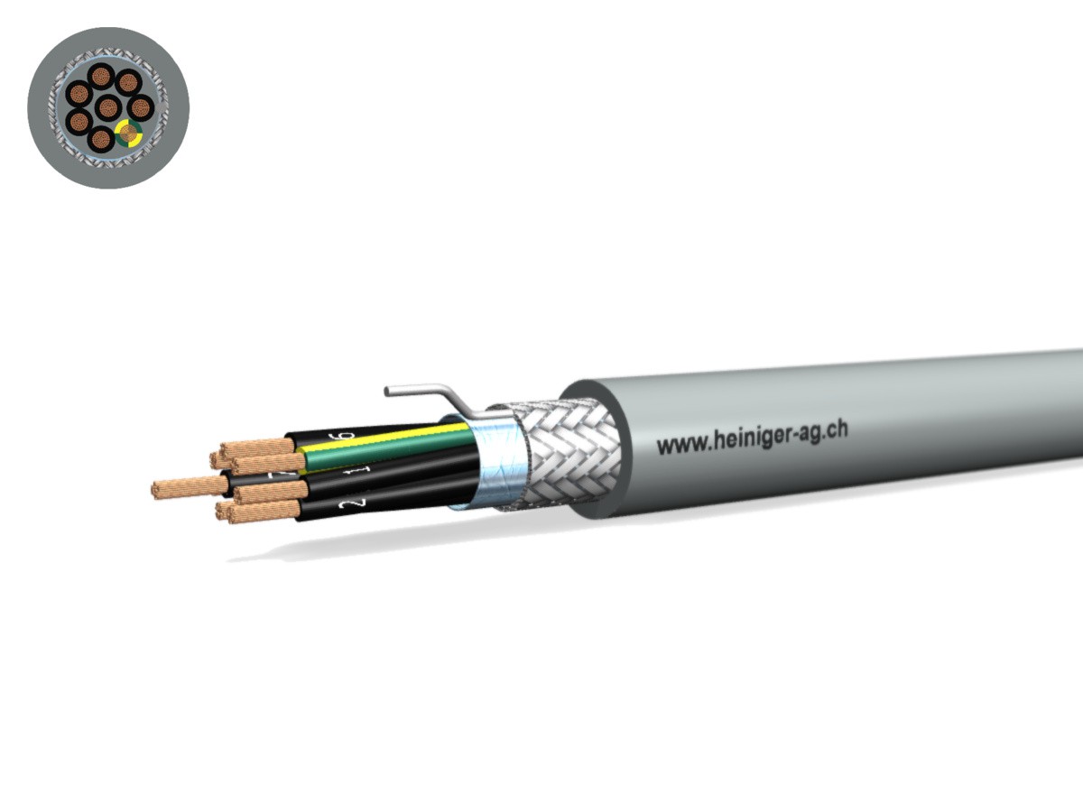 Câble commande Cca-flex C 8x0.75 JZ gr - LiH(St)CH san-hal 300/500V EN 50399
