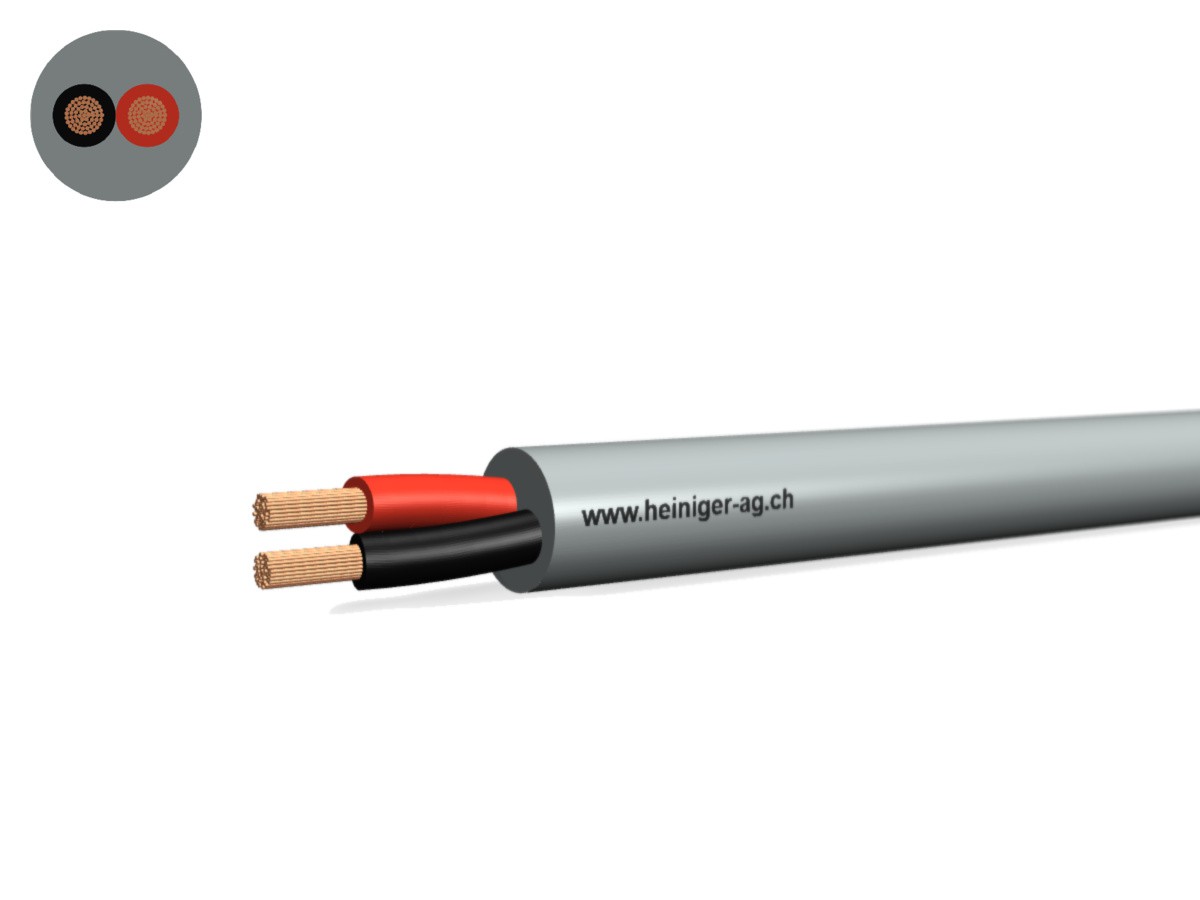 Lautsprecher-Kabel Cca-flex 2x1.50 gr - sw/rt hal-frei EN 50399