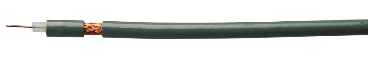 RG59 B/U 75 Ohm san-hal PUR gr - Câble coaxial résistant aux UV