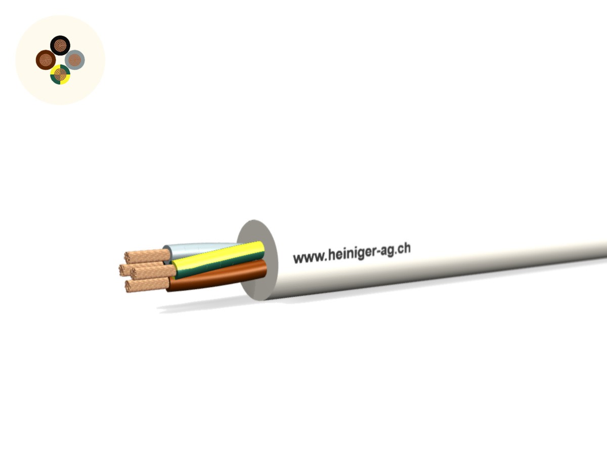 Câble d'appareils Td Eca 4G1.00 LPE bc - RAL9010 H05VV-F 300/500V HD 308 S2