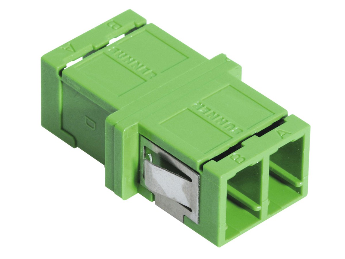 Mittelstück LX.5 hrl duplex Singlemode - grün, ohne Flansch