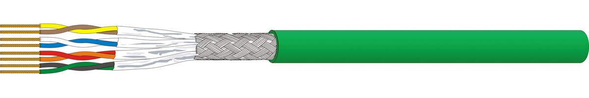 Uninet flex 7702 S/FTP 4x2x0.132 grün - 4P FRNC/LSOH 1200MHz Kat.7, Dca