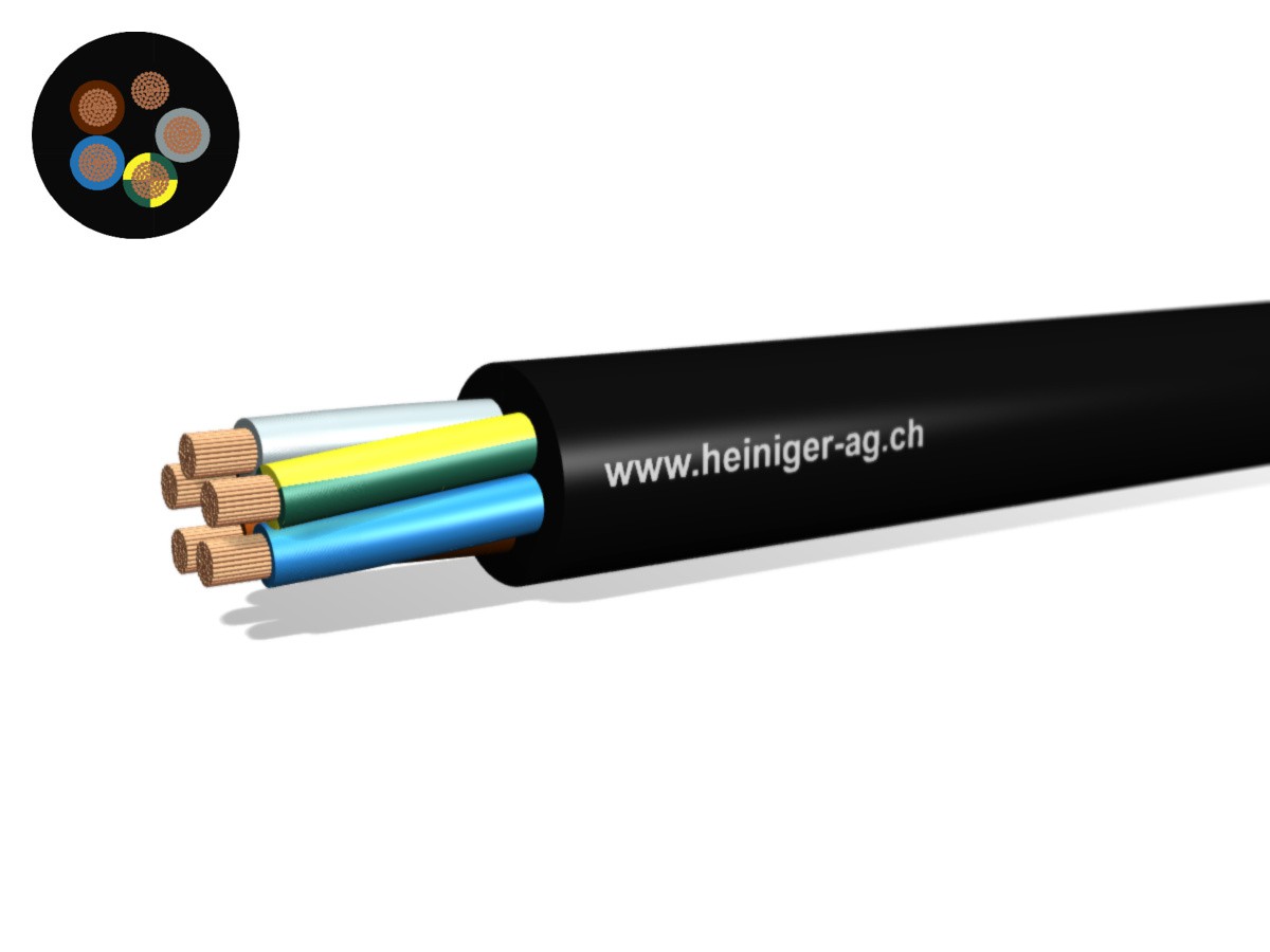 Gdv Anschluss-Kabel Eca 5G70 LNPE sw - RAL9005 H07RN-F 450/750V verstärkt,AD8