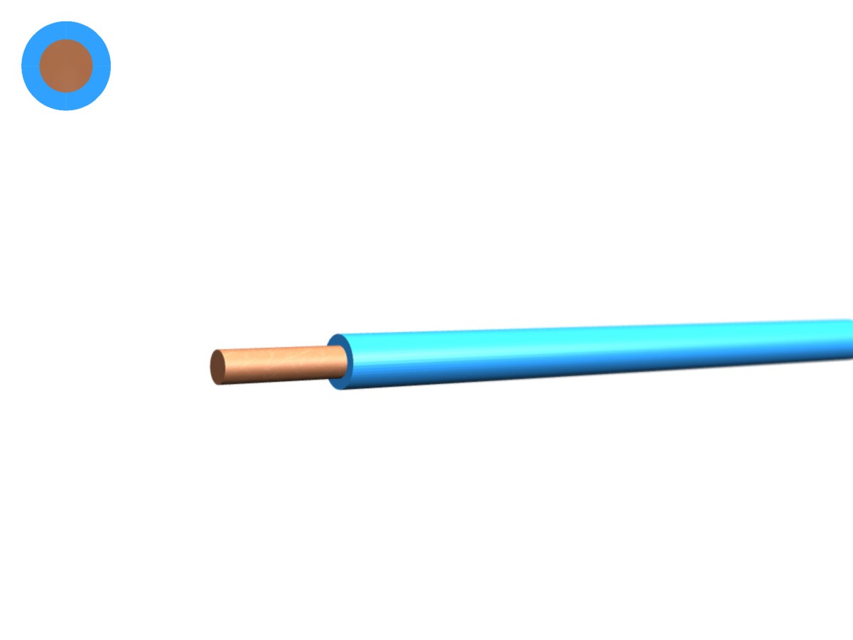 Fil de sonnerie Eca 0.8 bleu clair - RAL5012 300/500V