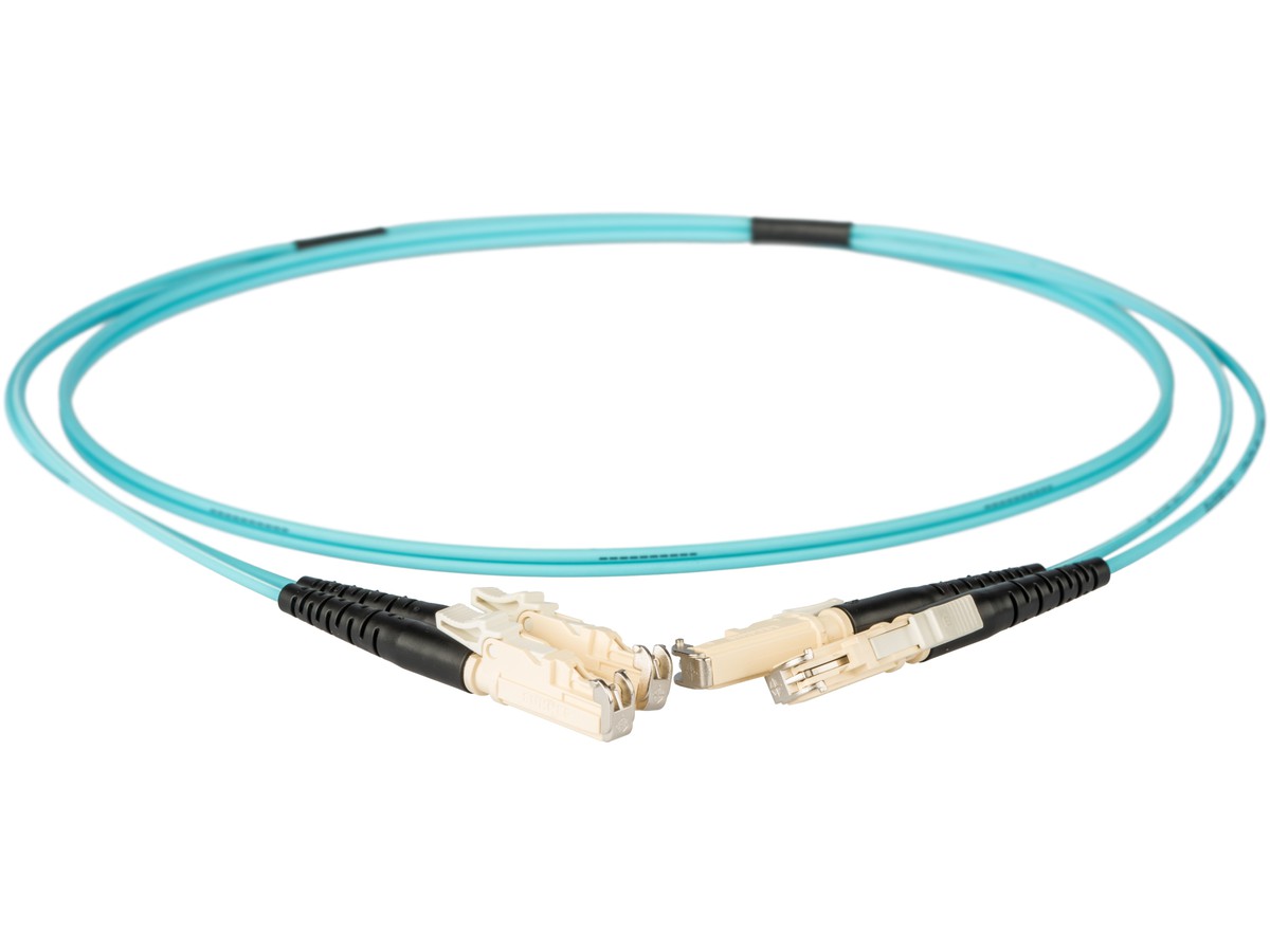 Cordon fibre optique, E2000 - E2000 - 50/125 OM3, duplex, fig.8, L= 3.0m