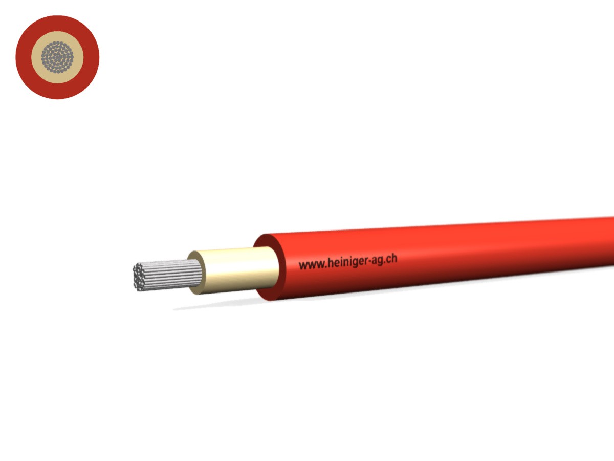 Câble solaire réticulé 1x2.50 rouge - Résistance aux intempéries et UV