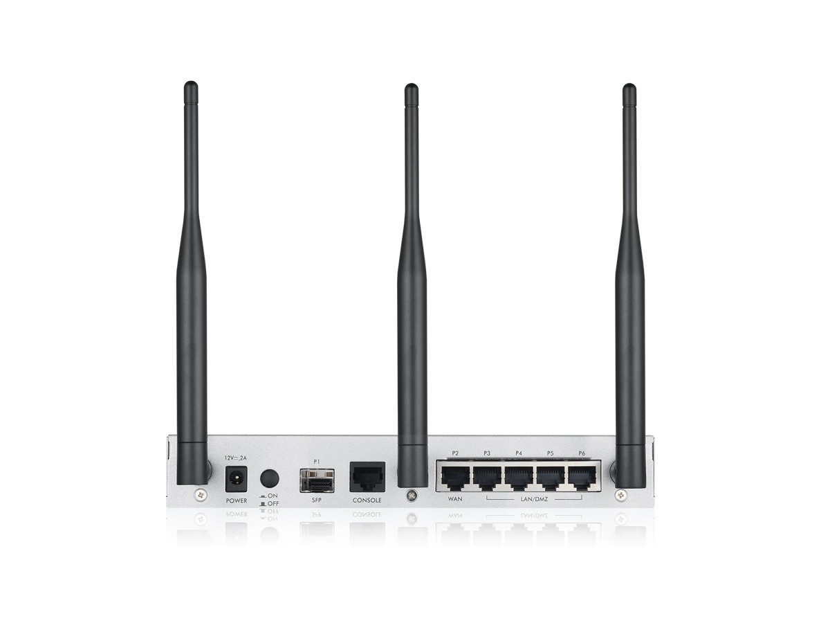 Zyxel USG FLEX 100W, WiFi UTM-FW mit VPN - bis 15 User, 1xWAN, 4xLAN,1xSFP