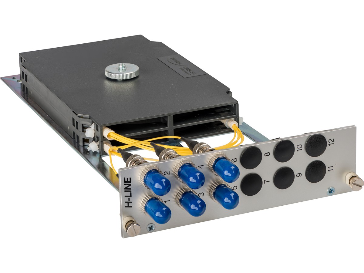 Einschubmodul H-Line zu BGT 3HE/7TE - 8xST 9/125 bestückt, spleissfertig