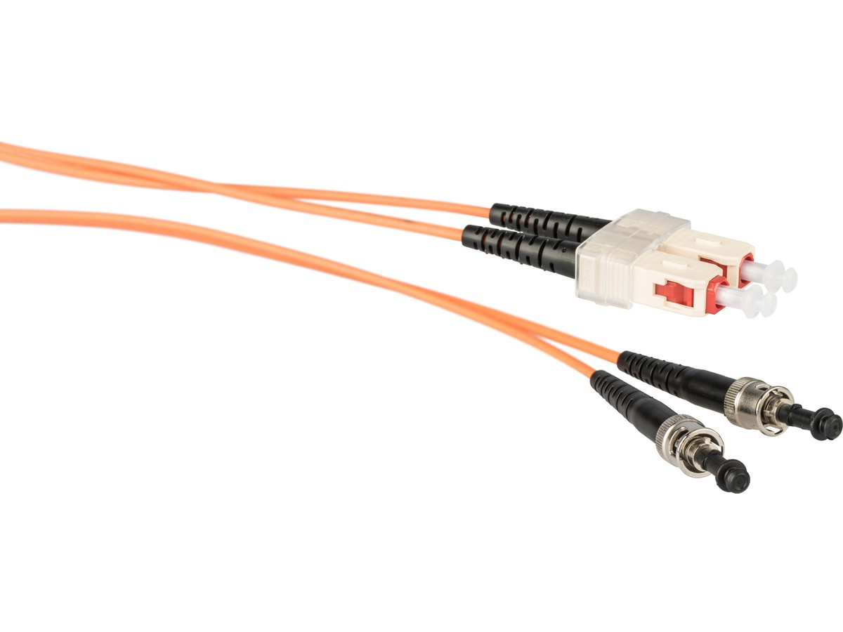 Cordon fibre optique, SCd - ST - 50/125 OM2, duplex, fig.8, L= 5.0m