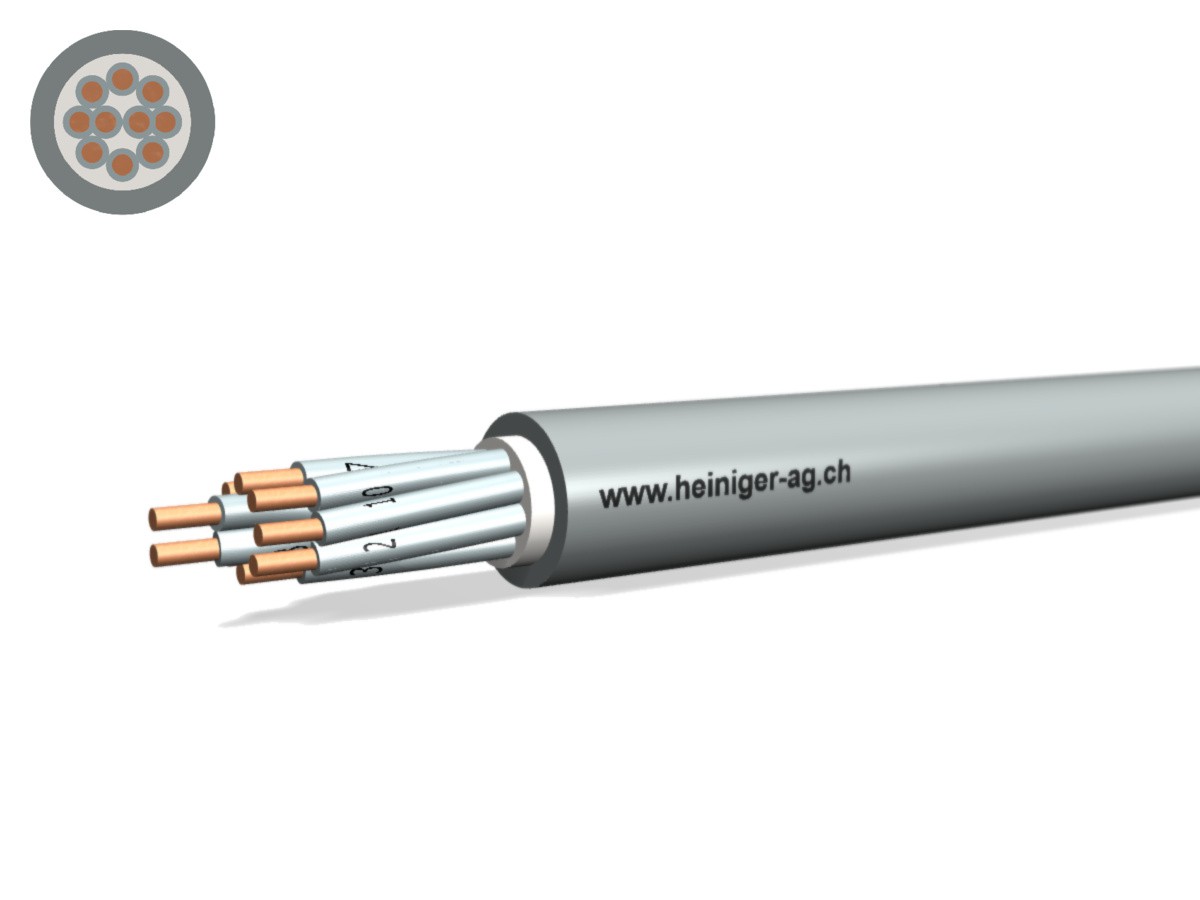 FE0D Kabel Dca hal-frei 10x1.50 num 0-9 - Tarif gr RAL7001 0.6/1kV