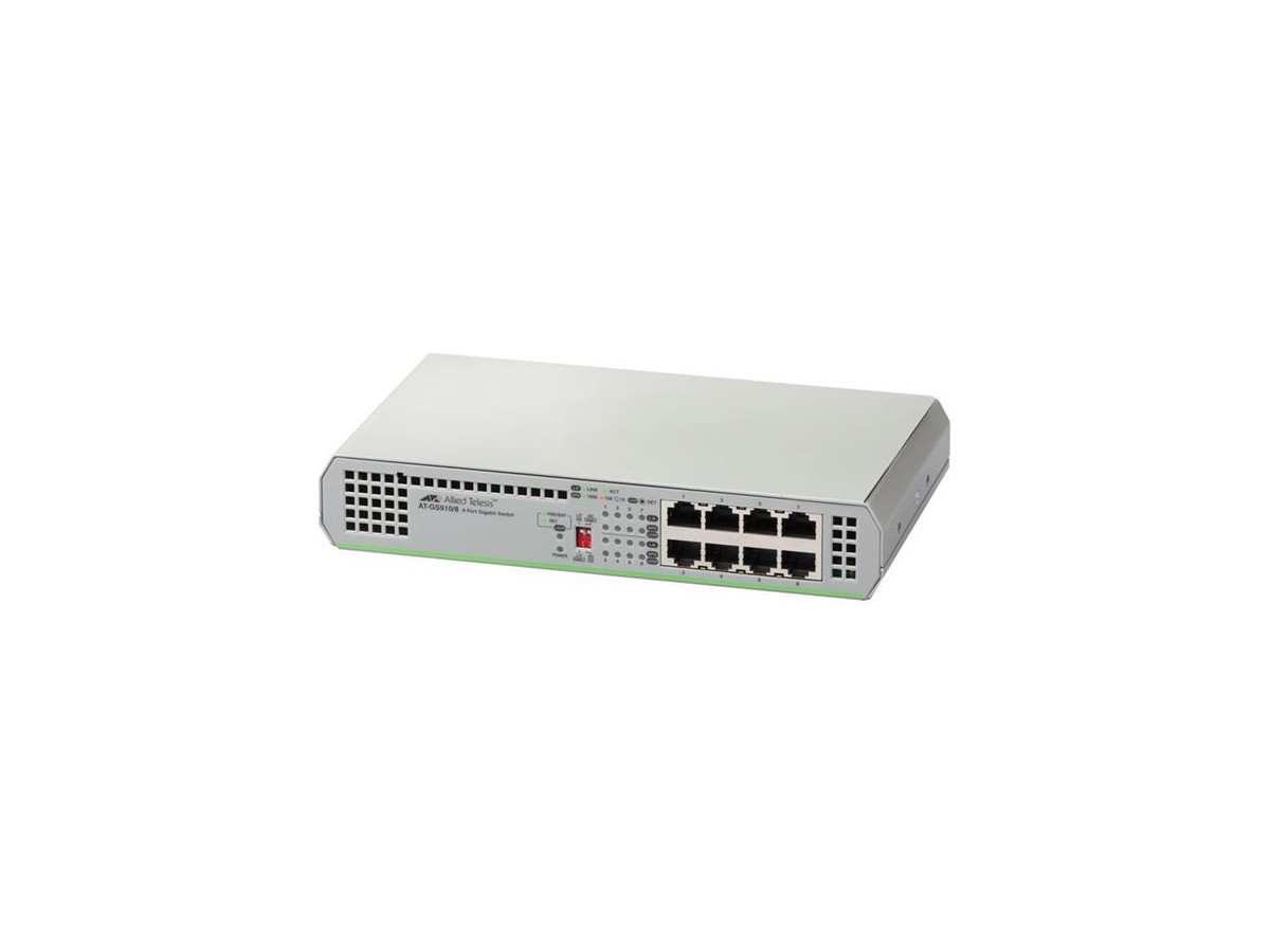 AT-GS910/8E, 8x10/100/1000T - Switch L2, unmanaged