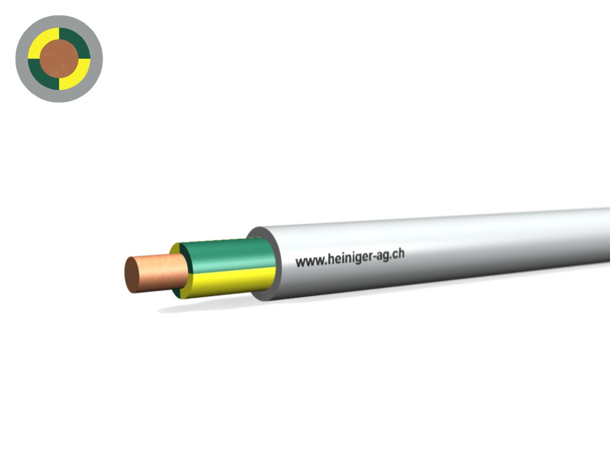 Câble FE0D Dca san-hal 1x6 PE=jn-vt - non propag. de flamme grc 0.6/1kV