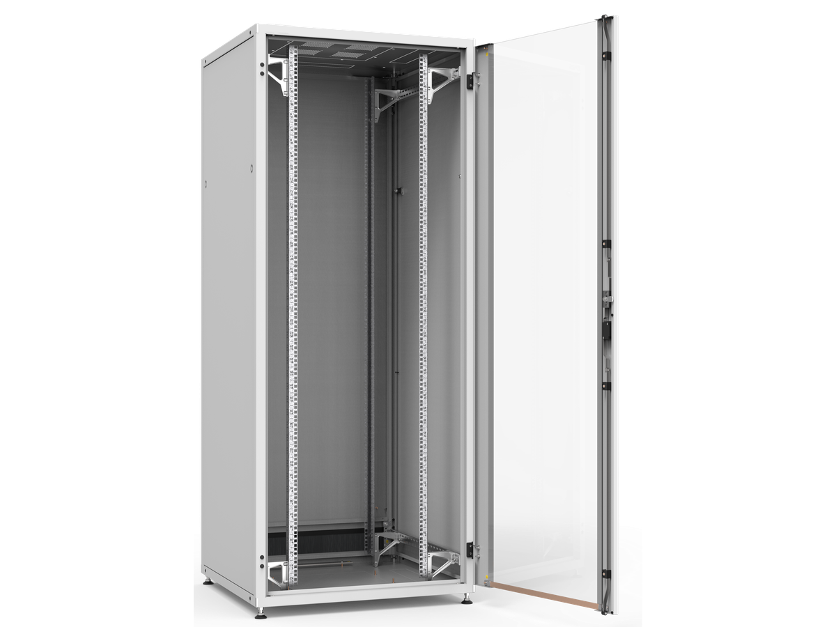 H-Rack KOMPLETT H2000xB800xT800 - 19" 42HE, Glas-Blech Türen