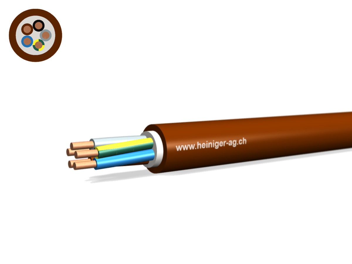 TT-Kabel Eca 5x1.50 LNPE PVC bn - Niederspannungs-Installat. Kabel 0.6/1kV