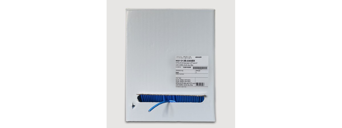 INFRALAN 500 câble data U/UTP 4x2x0.57 - LSOH 500MHz, Cat.6A, bleu, B2ca