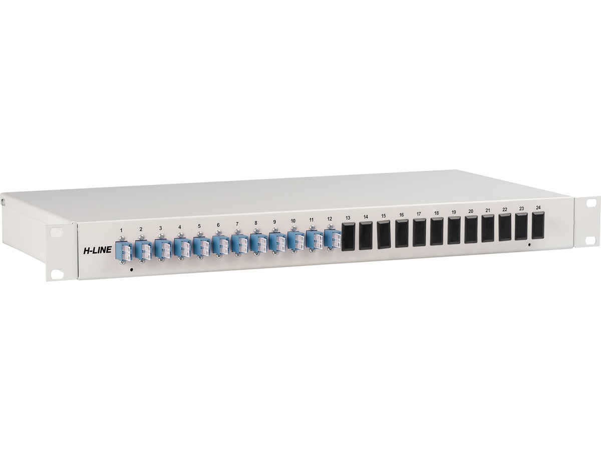 Tête de câble 2xLC PC duplex singlemode - H-Line, 1UH, pour câble conf., bleu