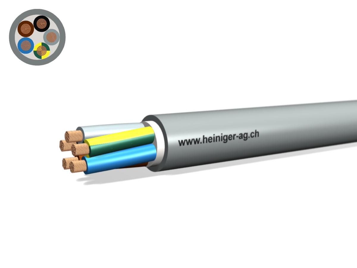 Câble TT Eca 5x10 LNPE (corde) PVC gr - Câble d'installat. basse tension 0.6/1kV