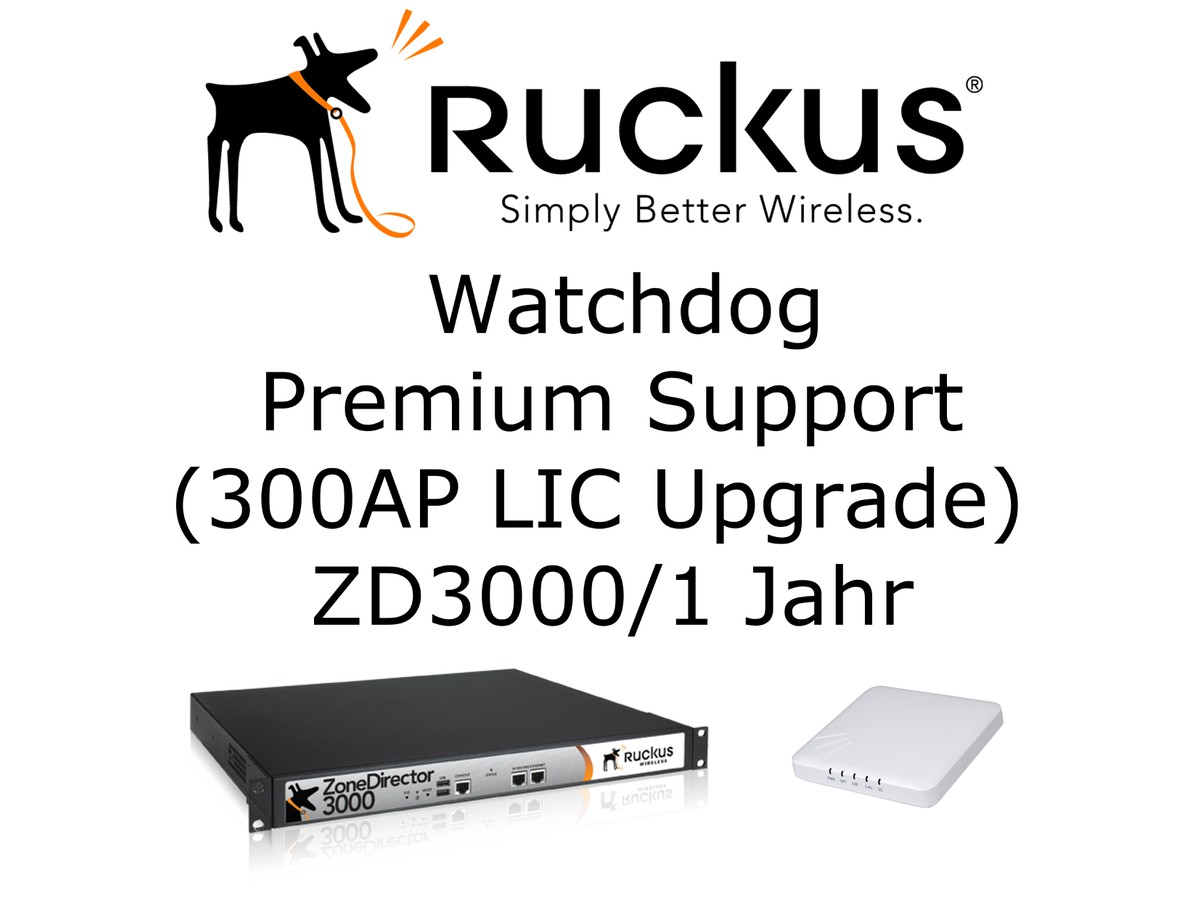 Ruckus WatchDog Premium Support ZD 3000 - 300 AP License Upgrade, 1 an