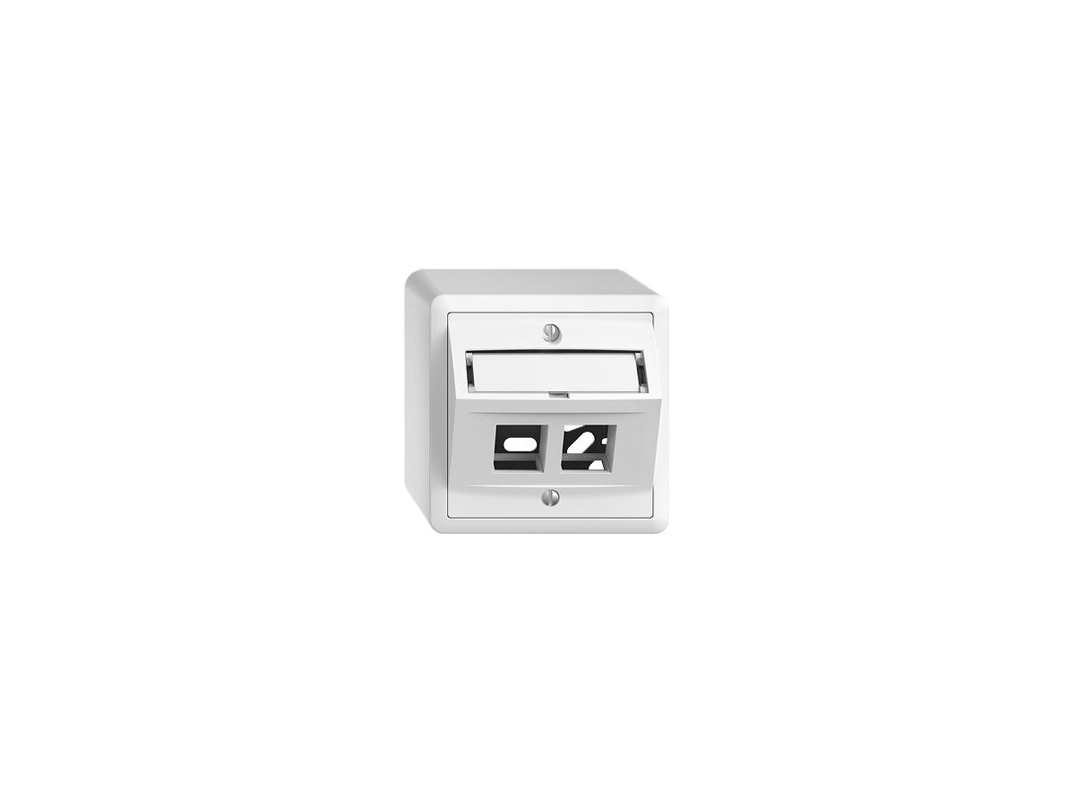 Feller Boîtier apparent EDIZIOdue, - 2 ports blanc inclinés pour RJ45 (KS)