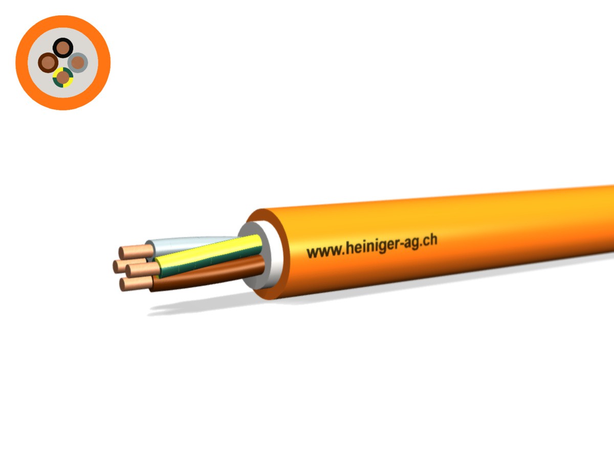 Câble de séc. FE180 E30-E60 VDE 4x2.50 - LPE NHXH san-hal non p. de flamme or