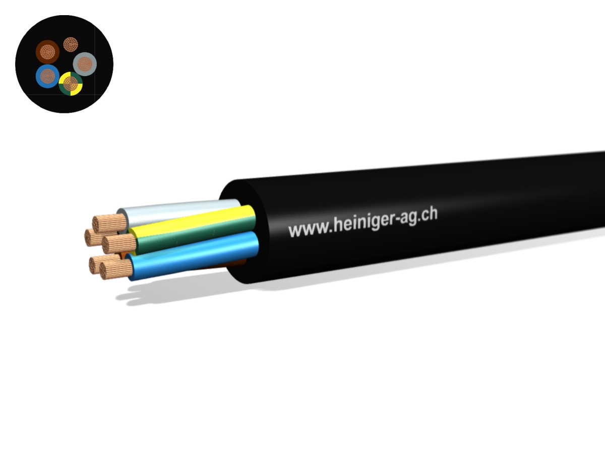 Gdv Anschluss-Kabel Eca 5G25 LNPE sw - RAL9005 H07RN-F 450/750V verstärkt,AD8