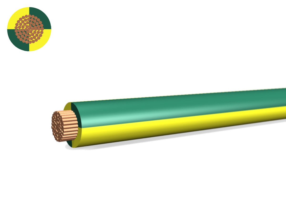 Corde T Eca 50 PVC jaune-vert - 450/750V H07V-R