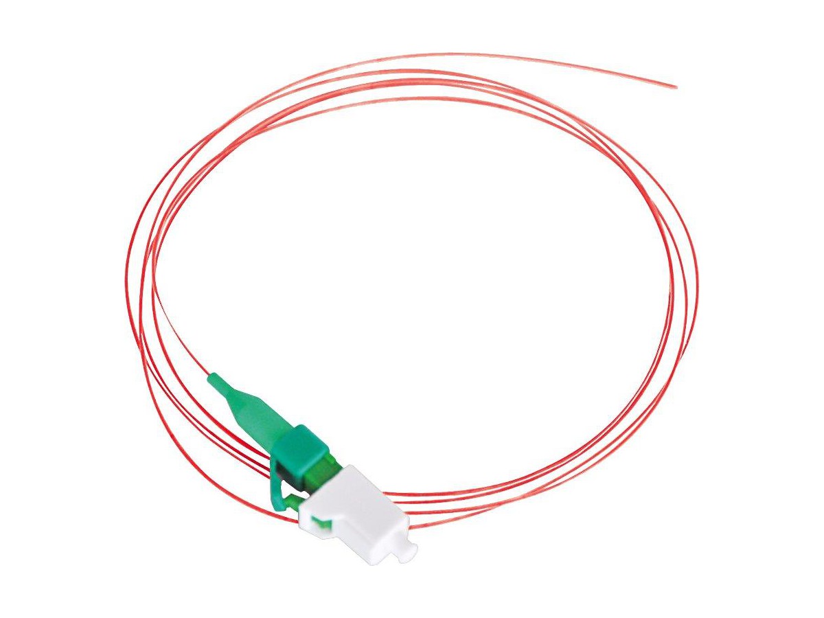 Pigtail, LC APC, FTTH, G.657.A, rouge - 9/600, 1m