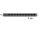 H-LINE Bloc multiprise 10xT23 - pas de 19", câble 3m, noir