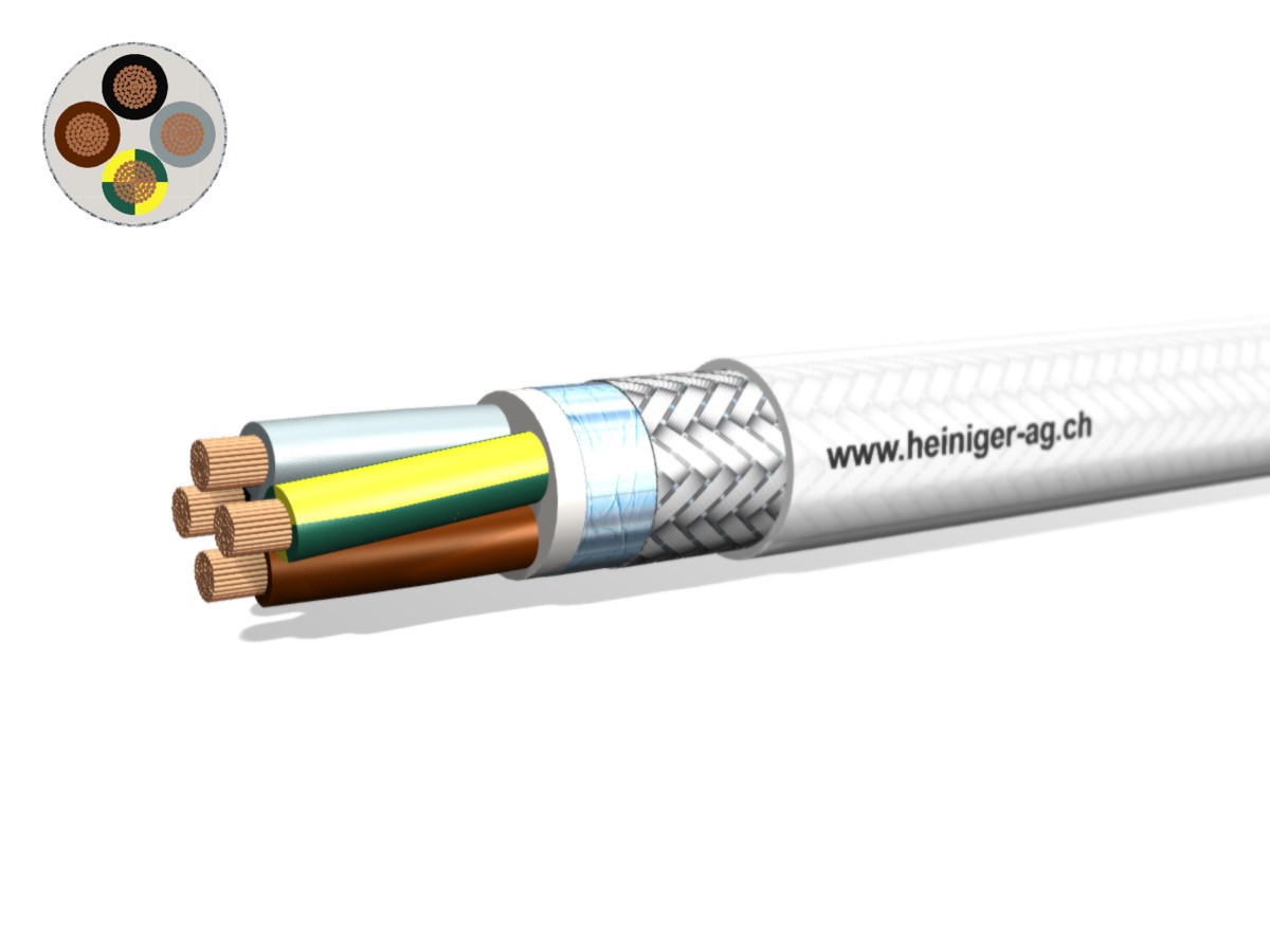 Câble de moteur PVC Eca-flex 2YSLCY 4x50 - LPE transp. 70°C 0.6/1kV HD 308 S2