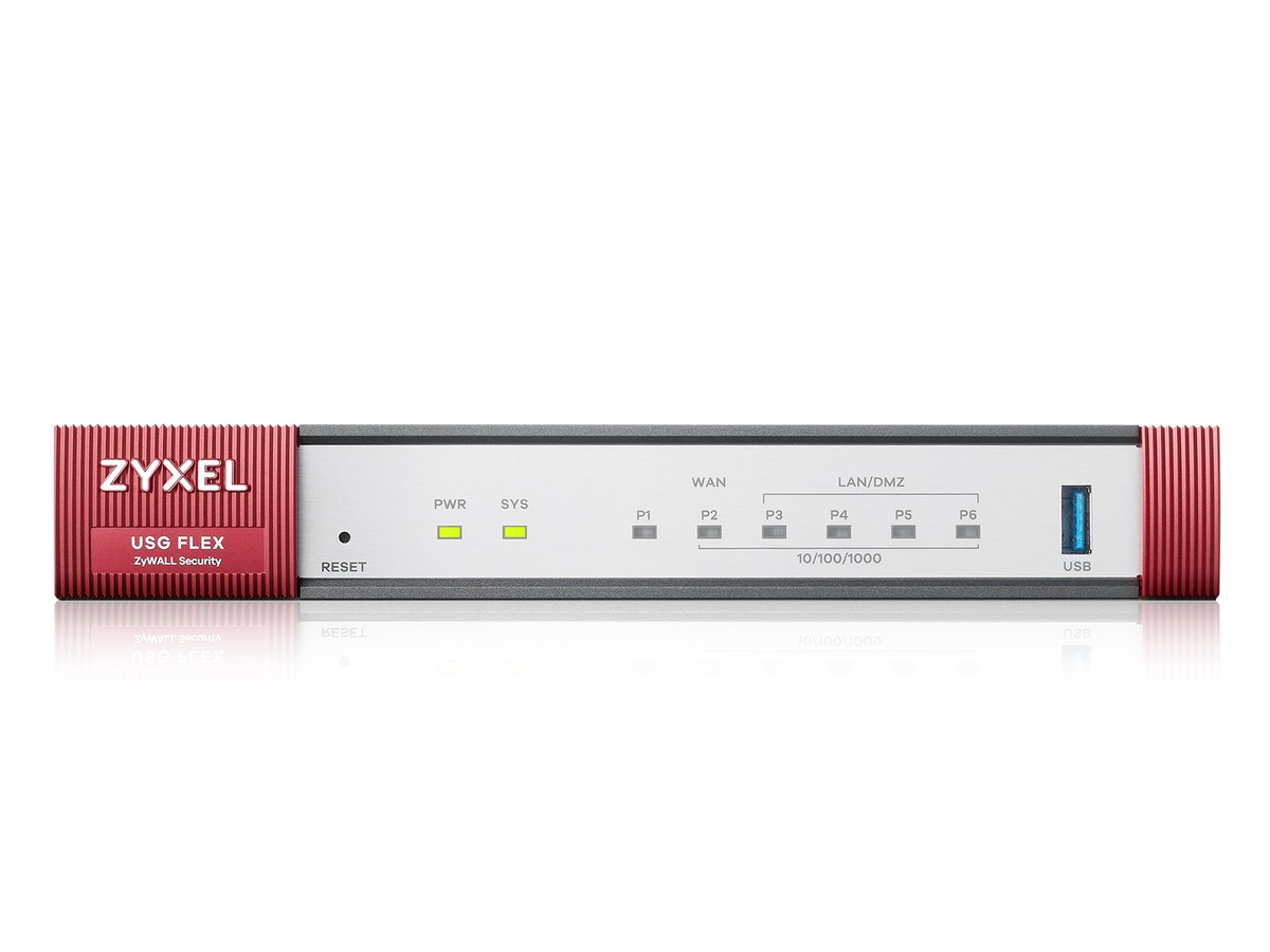 Zyxel USG FLEX 100v2, UTM-FW avec VPN - jusqu'à 15 User, 1xWAN, 4xLAN,1xSFP