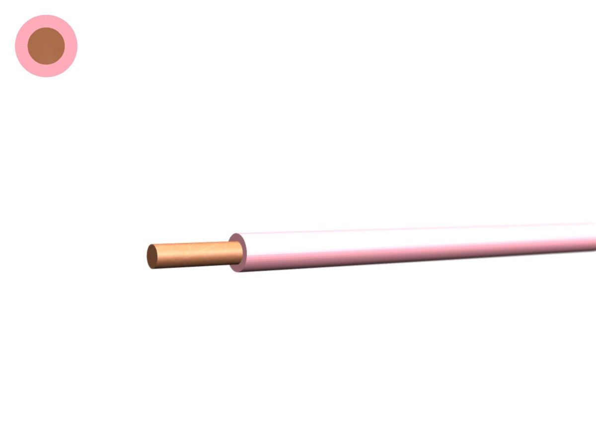 Sonneriedraht Eca 0.8 PVC rosa - RAL3005 300/500V