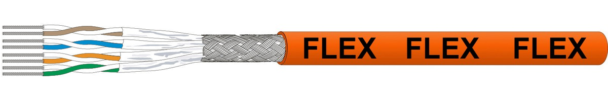 CU 7702 flex TC S/FTP 4x2x0.13 orange - 4P FRNC/LSOH 862MHz Cat.7, Dca