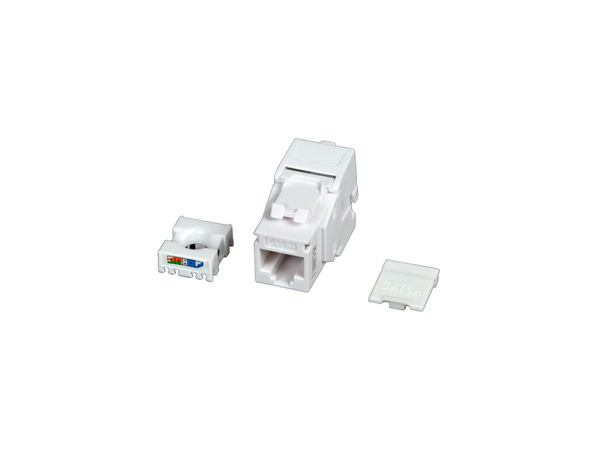 H-LINE I Anschlussmodul RJ45 Kat.6A/u - ISO/IEC, 10Gbit, weiss, Keystone