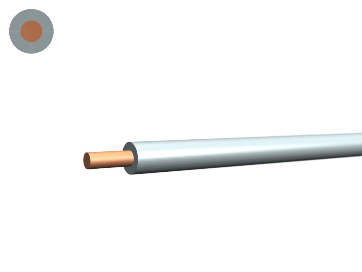 Fil N Cca san-hal 1.50 gris - 450/750V H07Z1-U