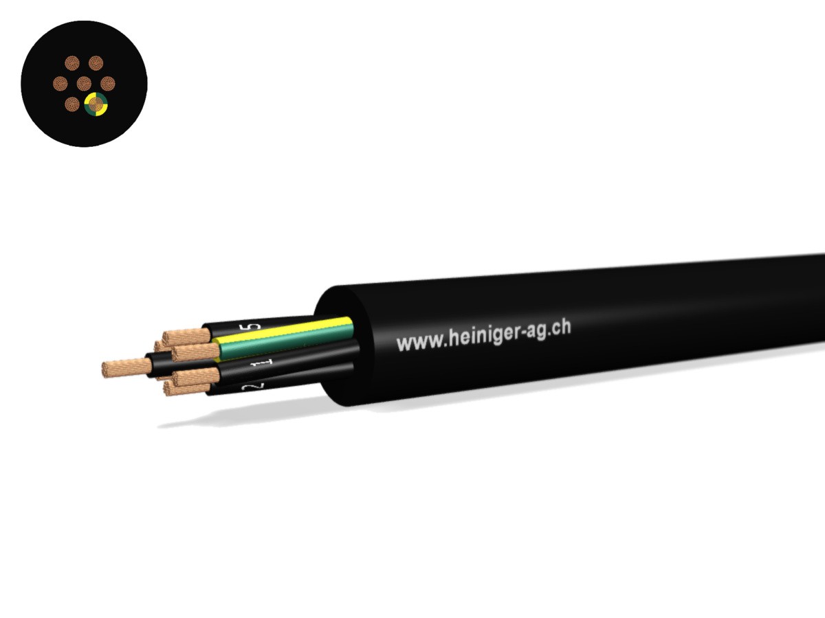 Td Apparate-Kabel Eca 7G1.50 LPE sw - RAL9005 N05VV-F 300/500V HD 308 S2