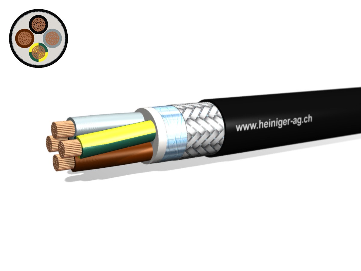 Motorenkabel hal-frei flex 4x95 - LPE 2XSLCHK sw 70°C 0.6/1kV HD 308 S2