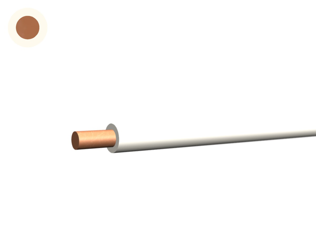 Fil T Eca 2.50 PVC blanc - 450/750V H07V-U