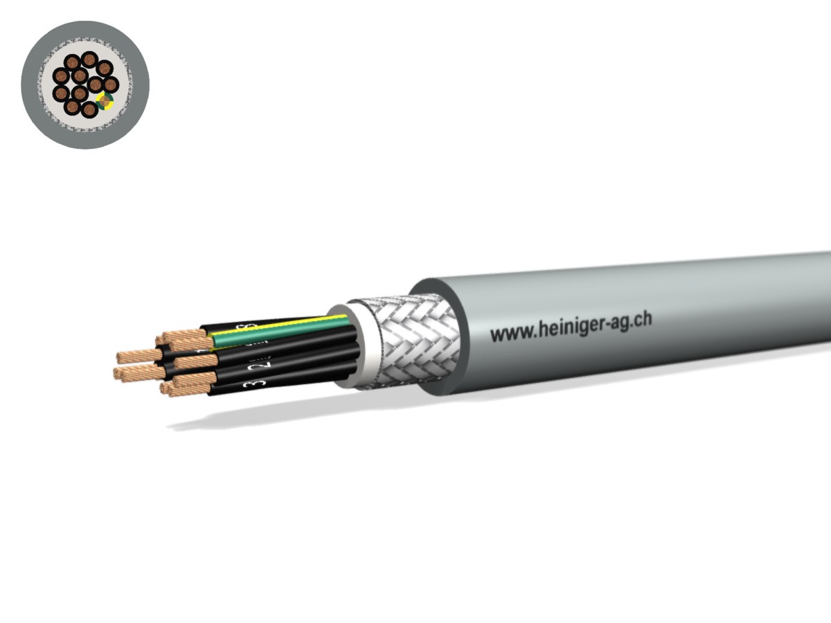 Steuerkabel halogenfrei C 12x1.00 JZ gr - PUR C abg. UV-beständig -40°C 300/500V