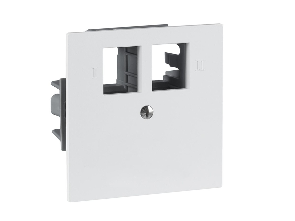 R&M HWS Frontplatte-MM-Dose, 60x60 - 2xRJ45 spezial Kat.5/6, schwarz, leer