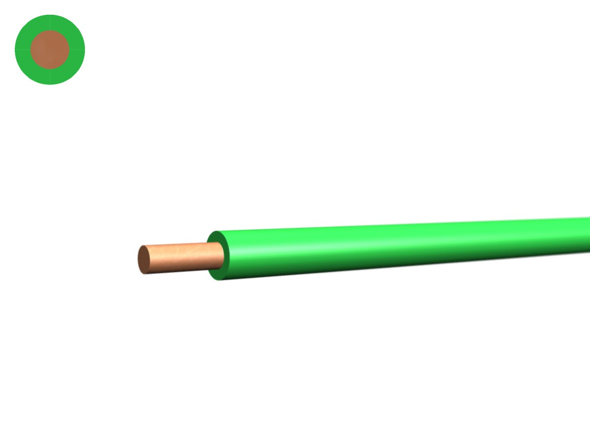 Fil T Eca 1.50 PVC vert clair - 450/750V H07V-U