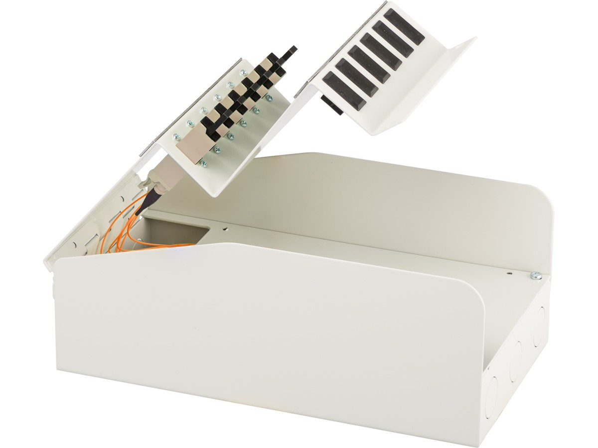AP KEV mini H-Line 2xE2000 50/125 - spleissfertig RAL7035, 221x120x87mm