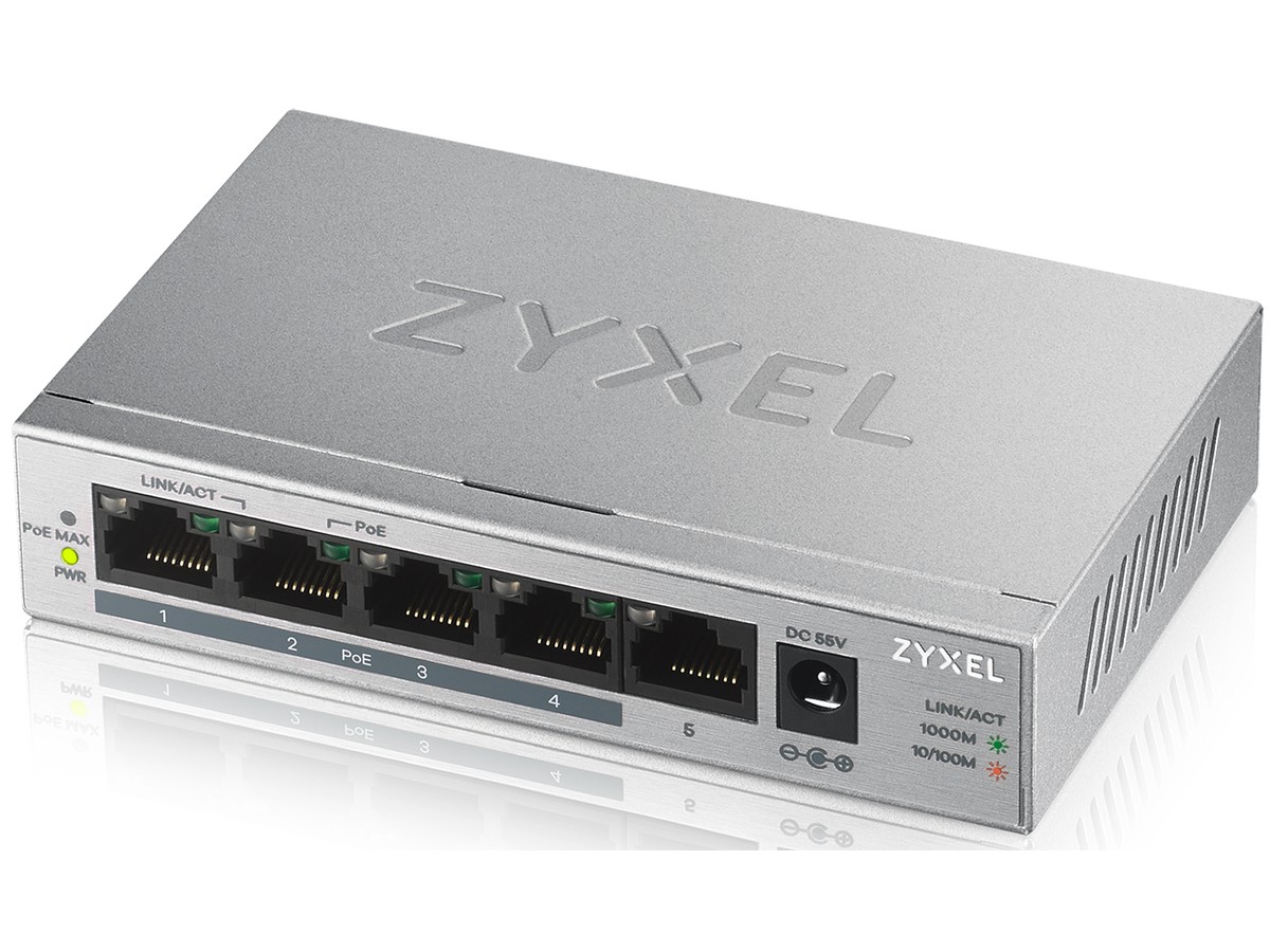 Zyxel GS1005HP, Switch unmanaged - 5x10/100/1000, PoE+, 60 Watt