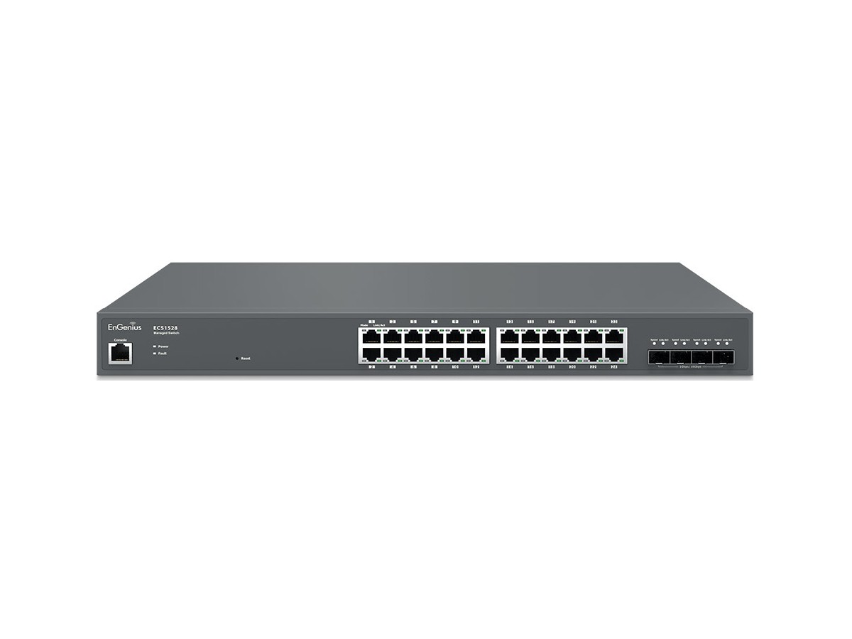 EnGenius ECS1528T Cloud Managed Switch - 24x1000T, 4xSFP+, non PoE