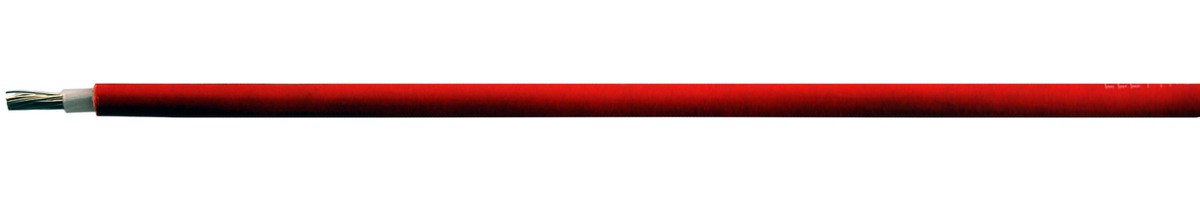 Câble solaire Dca réticulé 1x4 rouge - Résist. aux intempéries et UV H1Z2Z2-K