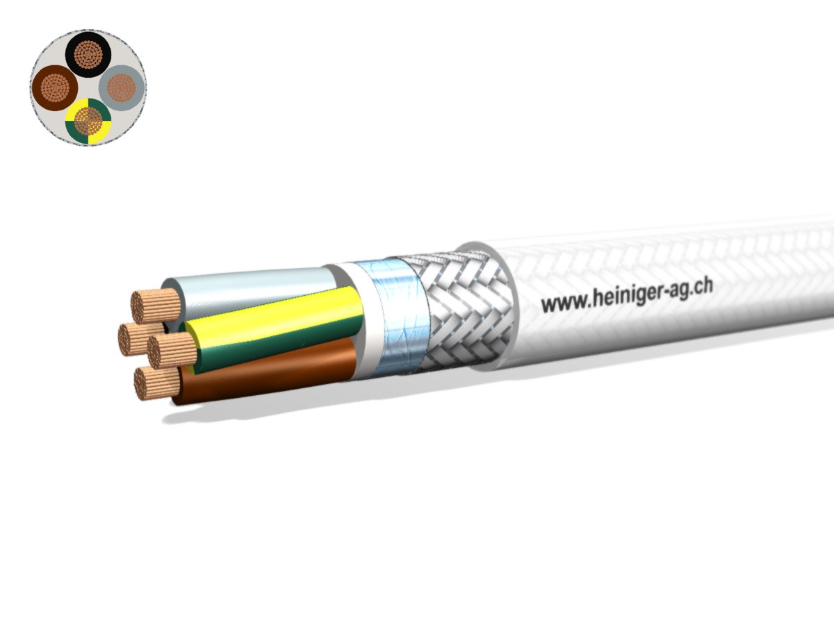 Câble de moteur PVC Eca-flex 2YSLCY 4x35 - LPE transp. 70°C 0.6/1kV HD 308 S2