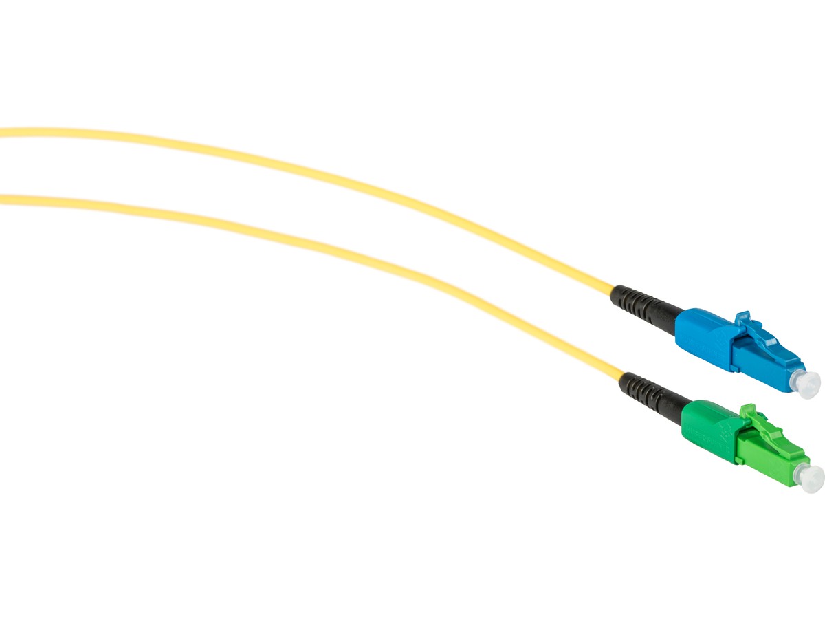 Cordon-FTTH, LC APC - LC PC - 9/125 G657.A2, simplex jaune, L= 3.0m